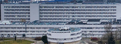 Szpital wojewódzki w Poznaniu. Zdjęcie z lotu ptaka
