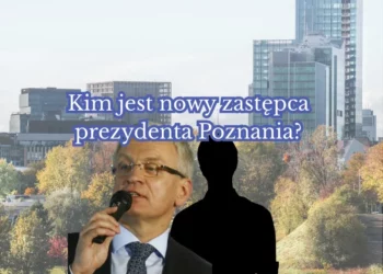 Z tyłu widać Poznań. Z przodu Jacka Jaśkowiaka i czarną sylwetkę. Napis: "Kim jest nowy zastępca prezydenta Poznania?".